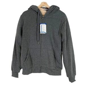 Swisswell Winter Fleece Sherpa Lined Zip up Hooded Jacket Size Medium